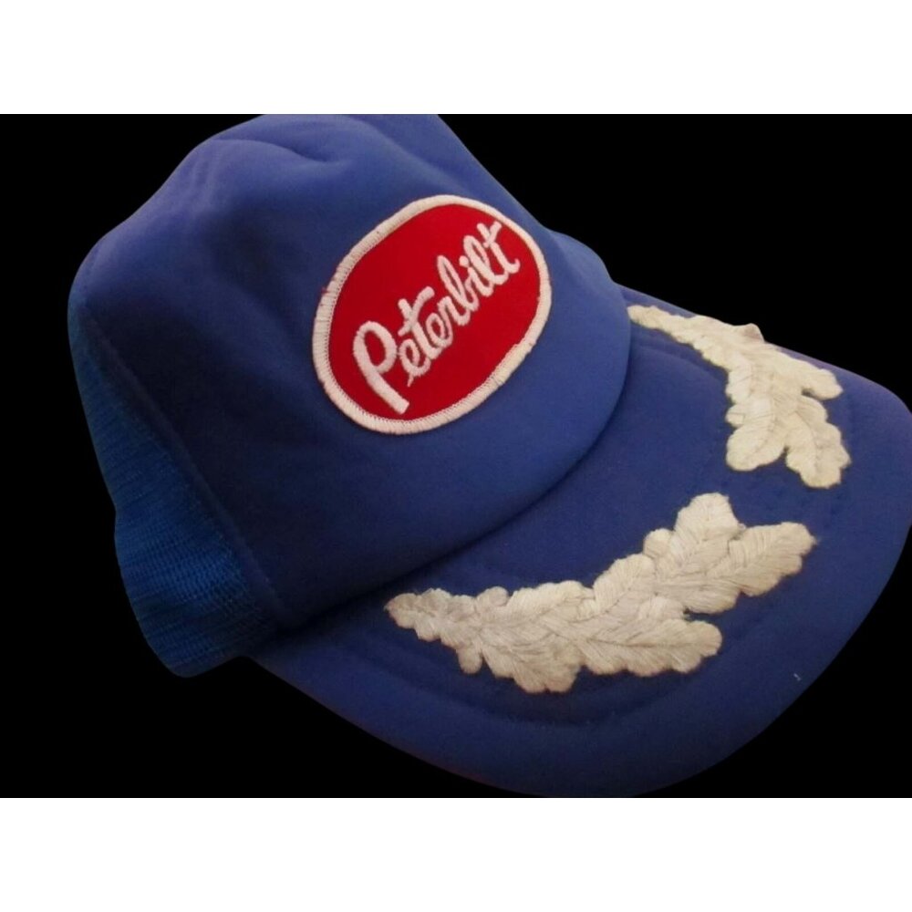 Small Mesh Back Hat Cap  PETERBILT PATCH Vtg 90s Snap Back Embroidered Patch
